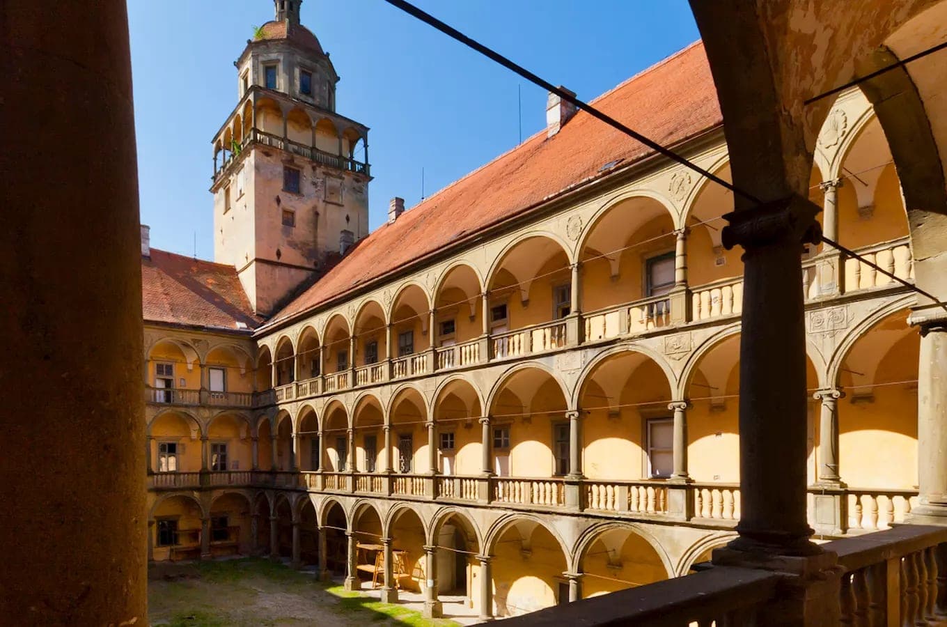 Arkádové nádvoří zámku Moravský Krumlov